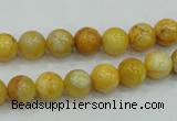CAB934 15.5 inches 8mm round yellow crazy lace agate beads wholesale