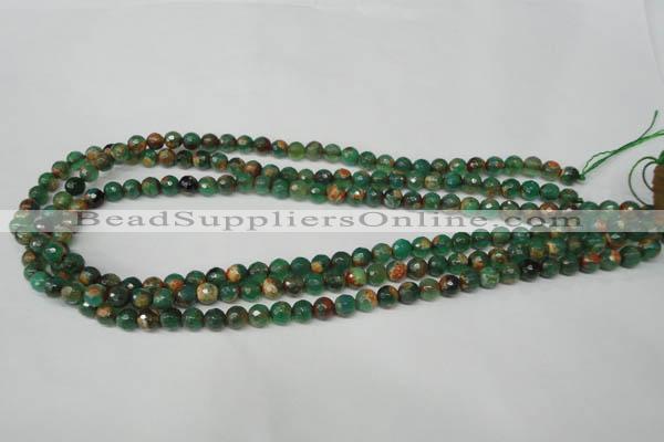 CAG2221 15.5 inches 6mm faceted round fire crackle agate beads