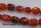 CAG4175 15.5 inches 9*12mm faceted nuggets natural fire agate beads