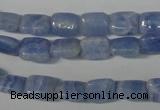CAG4387 15.5 inches 8*10mm rectangle dyed blue lace agate beads
