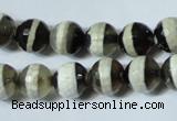 CAG4677 15.5 inches 10mm faceted round tibetan agate beads wholesale