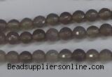 CAG4825 15 inches 6mm faceted round grey agate beads wholesale