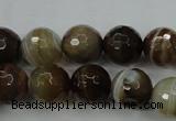 CAG5109 15.5 inches 12mm faceted round line agate beads wholesale