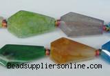 CAG5570 15 inches 12*23mm - 15*25mm faceted nuggets agate beads