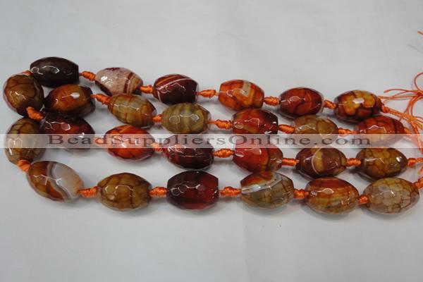 CAG5802 15 inches 15*20mm faceted rice fire crackle agate beads