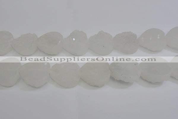 CAG5982 15.5 inches 30mm heart white agate gemstone beads