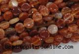 CAG629 15.5 inches 8mm coin natural fire agate beads wholesale