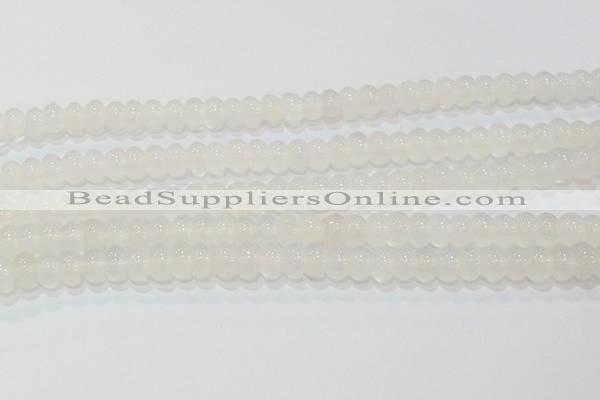 CAG6522 15.5 inches 6*10mm rondelle Brazilian white agate beads