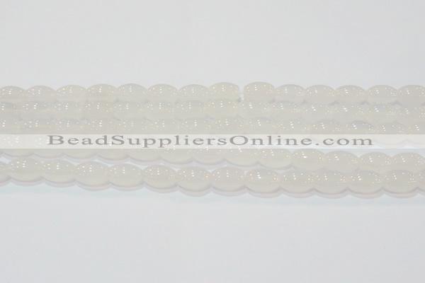 CAG6525 15.5 inches 8*12mm rice Brazilian white agate beads