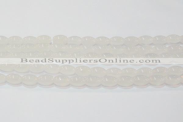 CAG6526 15.5 inches 10*14mm rice Brazilian white agate beads