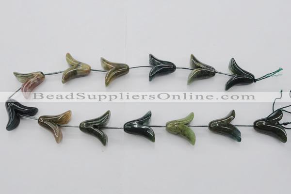 CAG6847 Top drilled 20*25mm carved flower Indian agate beads