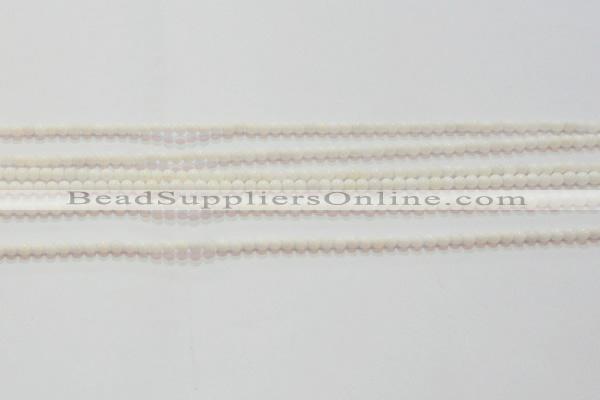 CAG7181 15.5 inches 3mm round white agate gemstone beads