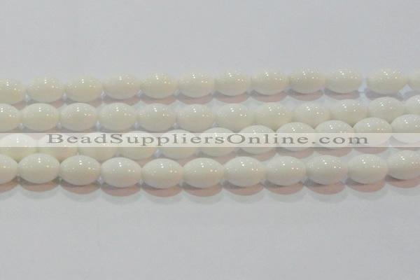 CAG7204 15.5 inches 12*16mm rice white agate gemstone beads