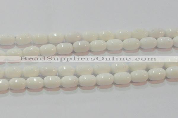 CAG7212 15.5 inches 10*14mm drum white agate gemstone beads