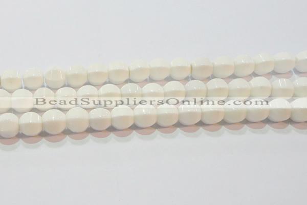 CAG7214 15.5 inches 12*12mm pumpkin white agate gemstone beads