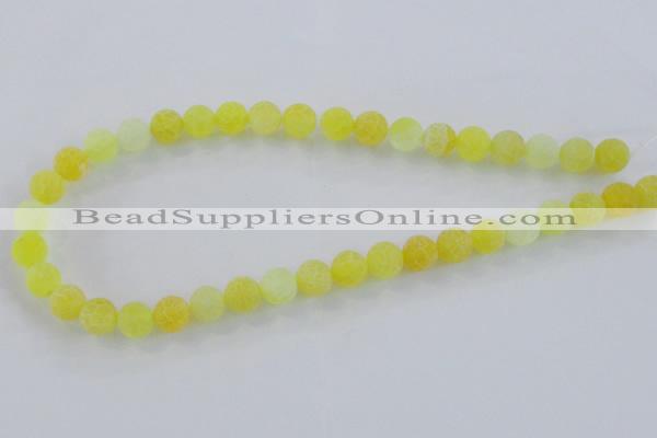 CAG7522 15.5 inches 12mm round frosted agate beads wholesale