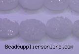 CAG8150 7.5 inches 10*14mm oval white plated druzy agate beads