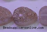 CAG8321 7.5 inches 20*30mm teardrop champagne plated druzy agate beads