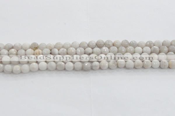CAG8516 15.5 inches 10mm faceted round grey agate beads wholesale