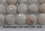 CAG8517 15.5 inches 12mm faceted round grey agate beads wholesale