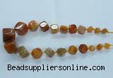 CAG8521 15.5 inches 9*10mm - 23*24mm cube dragon veins agate beads