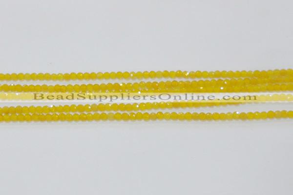 CAG8600 15.5 inches 4mm faceted round yellow agate gemstone beads