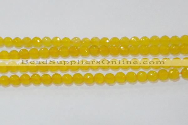 CAG8604 15.5 inches 12mm faceted round yellow agate gemstone beads