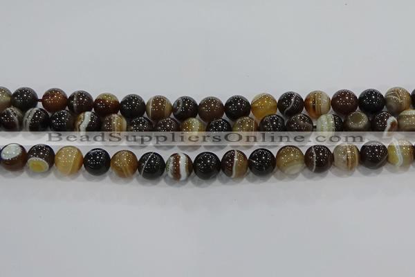CAG9204 15.5 inches 10mm round line agate gemstone beads
