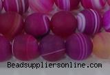 CAG9328 15.5 inches 10mm round matte line agate beads wholesale