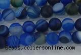 CAG9331 15.5 inches 6mm round matte line agate beads wholesale