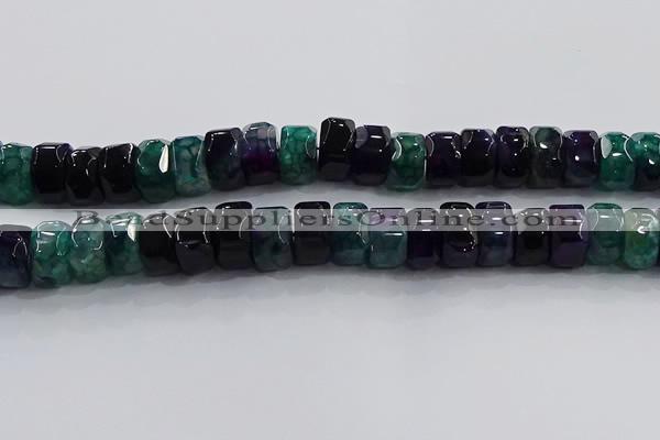CAG9783 15.5 inches 8*16mm faceted rondelle agate gemstone beads