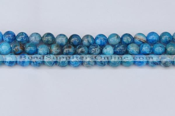 CAG9935 15.5 inches 12mm round blue crazy lace agate beads