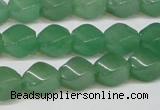 CAJ664 15.5 inches 8*10mm twisted rice green aventurine beads