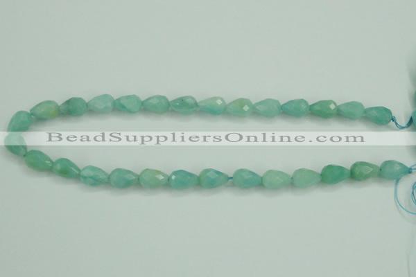 CAM142 15.5 inches 10*14mm faceted teardrop amazonite gemstone beads