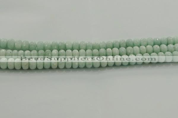CAM1543 15.5 inches 6*10mm faceted rondelle peru amazonite beads