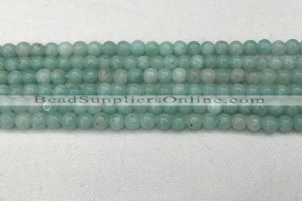 CAM1685 15.5 inches 4mm round natural amazonite beads wholesale