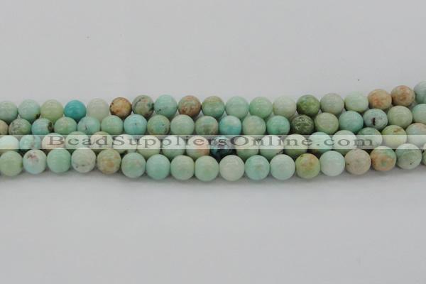 CAM322 15.5 inches 8mm round natural peru amazonite beads