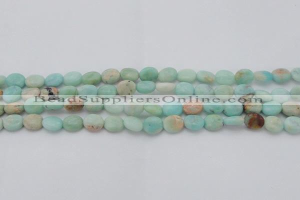 CAM336 15.5 inches 8*10mm oval natural peru amazonite beads