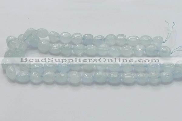 CAQ54 15.5 inches 10*15mm nugget natural aquamarine gemstone beads