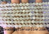 CAQ875 15.5 inches 6mm faceted round aquamarine gemstone beads