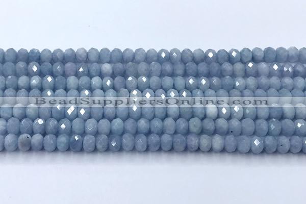 CAQ948 15 inches 5*6mm faceted rondelle aquamarine beads