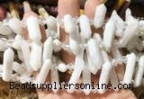 CBBS109 Top drilled 6*20mm - 8*30mm hexahedral prism white moonstone beads