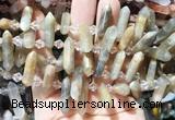 CBBS111 Top drilled 6*20mm - 8*30mm hexahedral prism sunstone beads