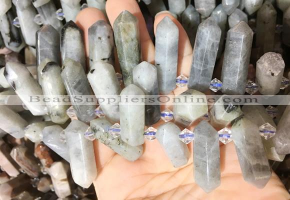 CBBS127 Top drilled 6*20mm - 11*35mm hexahedral prism labradorite beads