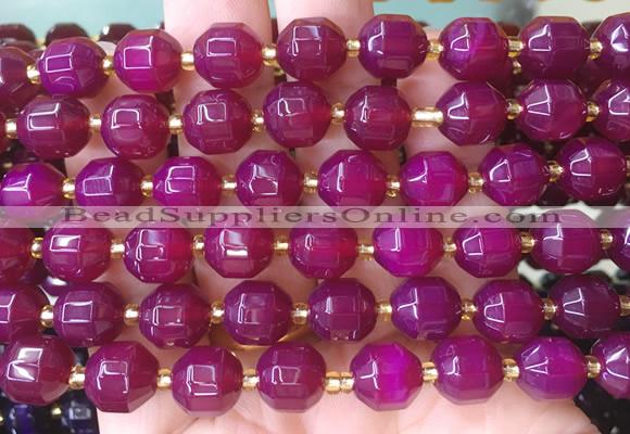 CCBS156 15 inches 10mm faceted prism agate beads wholesale