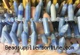 CBBS167 Top drilled 8*28mm - 9*30mm hexahedral prism blue aventurine beads