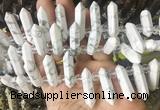 CBBS184 Top drilled 8*28mm - 9*30mm hexahedral prism white howlite beads
