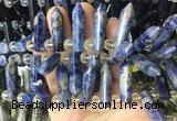 CBBS185 Top drilled 8*28mm - 9*30mm hexahedral prism sodalite beads