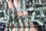CBBS186 Top drilled 8*28mm - 9*30mm hexahedral prism african turquoise beads