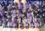 CBBS193 Centre drilled 7*16mm - 11*25mm hexahedral prism amethyst beads wholesale